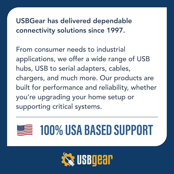 USBGear 10-Port USB Hub 3.2 Gen 1 ??Mountable SuperSpeed Data Hub with USB Ports for Laptop, PC, Desktop, and More, 5V/4A Power Adapter with Type-A to Type-B Cable (3ft), Computer Accessories