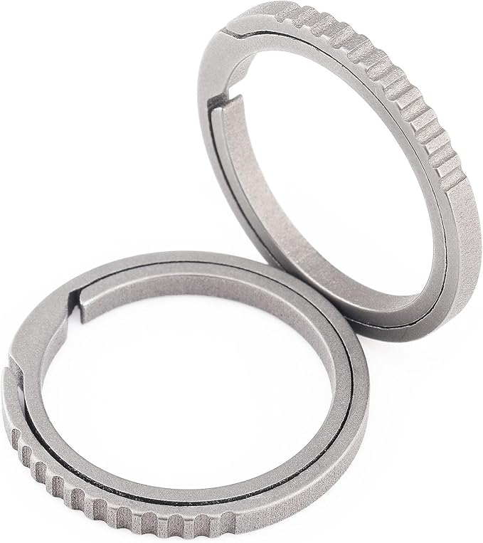 Titanium Key Rings Heavy Duty Side Push Split Key Chain Rings for Key Carabiner Quick Release Keychain