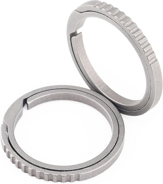 Titanium Key Rings Heavy Duty Side Push Split Key Chain Rings for Key Carabiner Quick Release Keychain