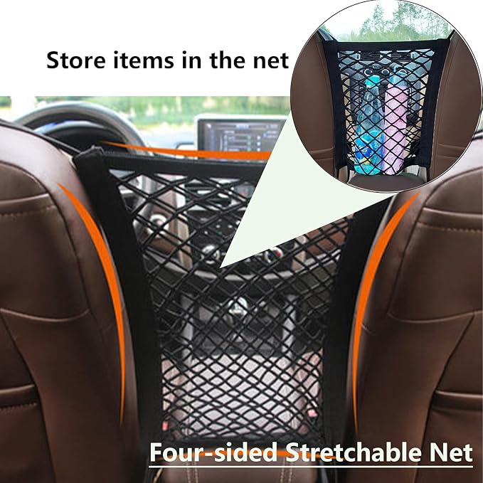 Upgrade Cargo Net for Motorcycle Helmet Storage, 11"X9.8" High-Elastic Double Layer Bungee Net (11x9.8 Inch)