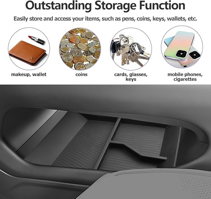 LUWU for 2024 Atlas Center Console Organizer 2024 Atlas VW Armrest Storage Armrest Organizer Insert Tray 2024 VW Atlas Lower Console Organizer Storage Tray 2024 VW Atlas Accessories