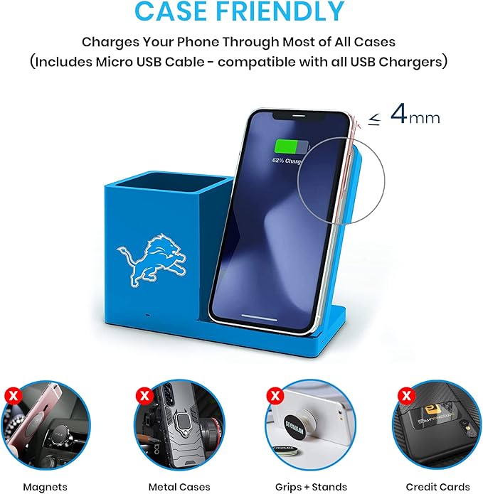 SOAR NFL Unisex Wireless Charging Stand and Desktop Organizer