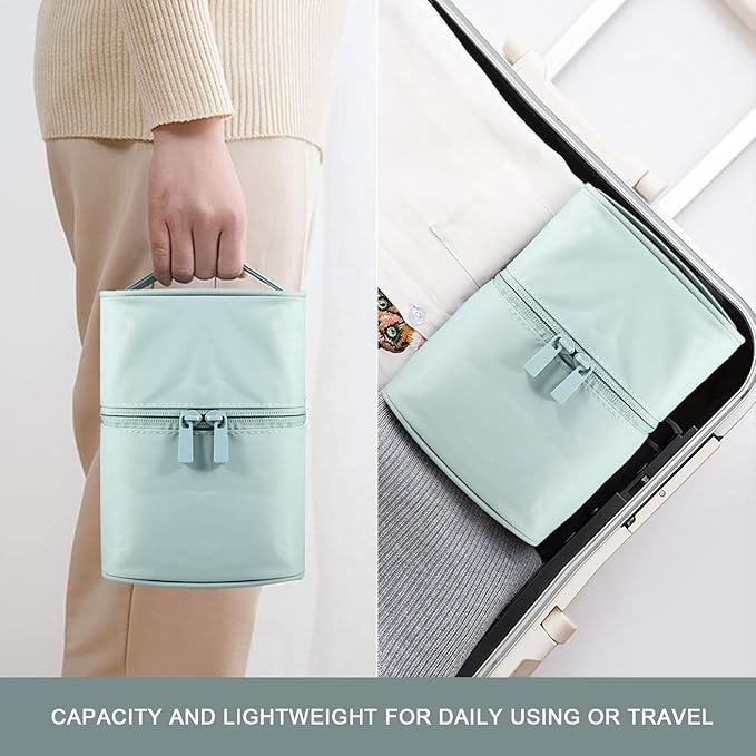 Makeup Brush Organizer Makeup Bag Brushes Set Case 7.5x5.5x4.4 Inch Professional Travelling Brush Pen Pencil Holder Make Up Cup Storage Organizer Case Pencil Pouch Cosmetic Bag for Travel