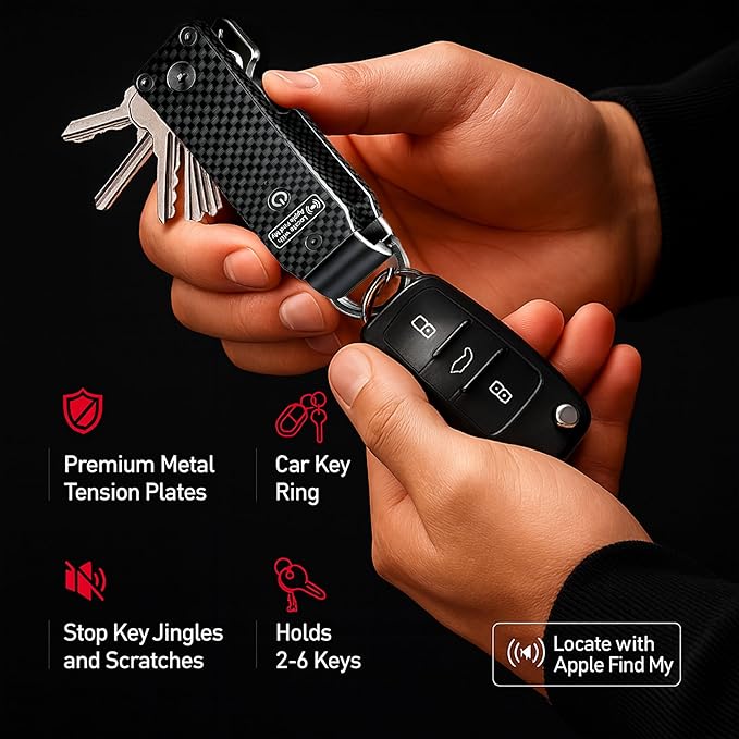 Richboyz Air Keychain for Outdoor Enthusiasts: Lightweight Aluminum GPS Tracker Key Holder for Men & Women