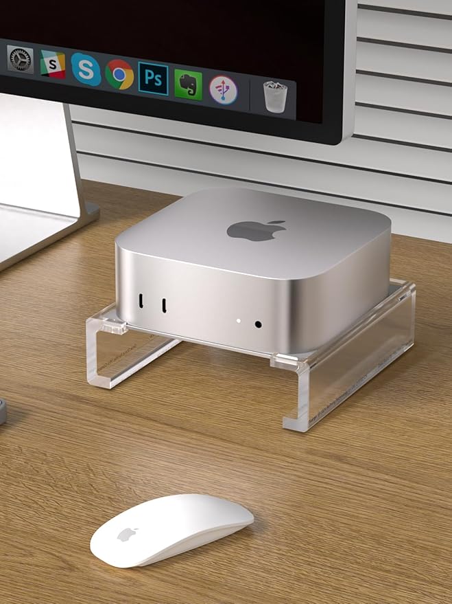 2024 Mac mini Computer Stand,Desk Mount for Mac mini M4/M4 Pro, Provides Better Air Flow Heat Dissipation and Support.Anti-Slip and Drop-Off Design.