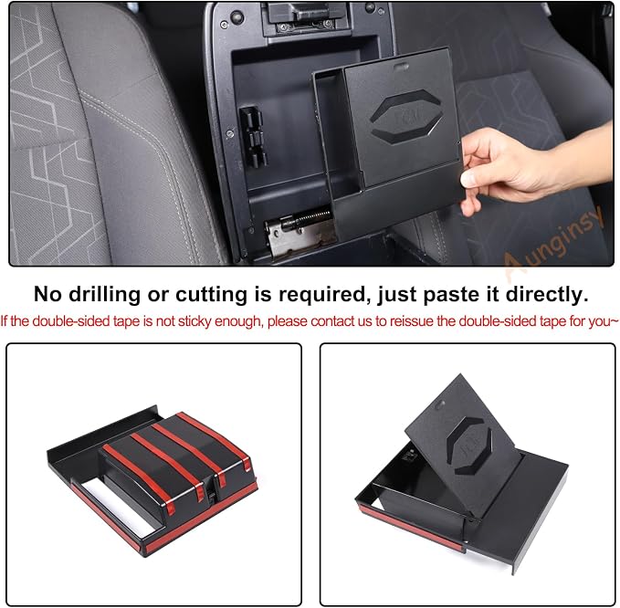 Upgrade Armrest Hidden Storage Box Compatible with Toyota Tacoma 2016-2023 Center Console Handrail Privacy Storage Box Organizer Tray Armrest Storage Box Container Insert Pallet Manager Accessories