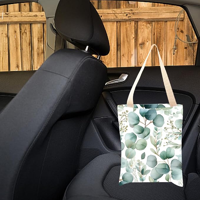 CREATCABIN Car Garbage Bag Car Trash Bag Hanging Back Seat Organizer Trash Can Bin One-Handed Strap Garbage Reusable Waterproof for Car Accessories Vehicle Travelling Camping Outdoor 11.8x9.84 Inch
