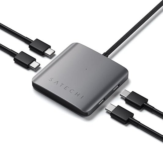 Satechi USB-C Hub: 4-in-1 with 100W Pass-Through & 10Gbps USB 3.2 for MacBook, iPad, Surface, Chromebook & More