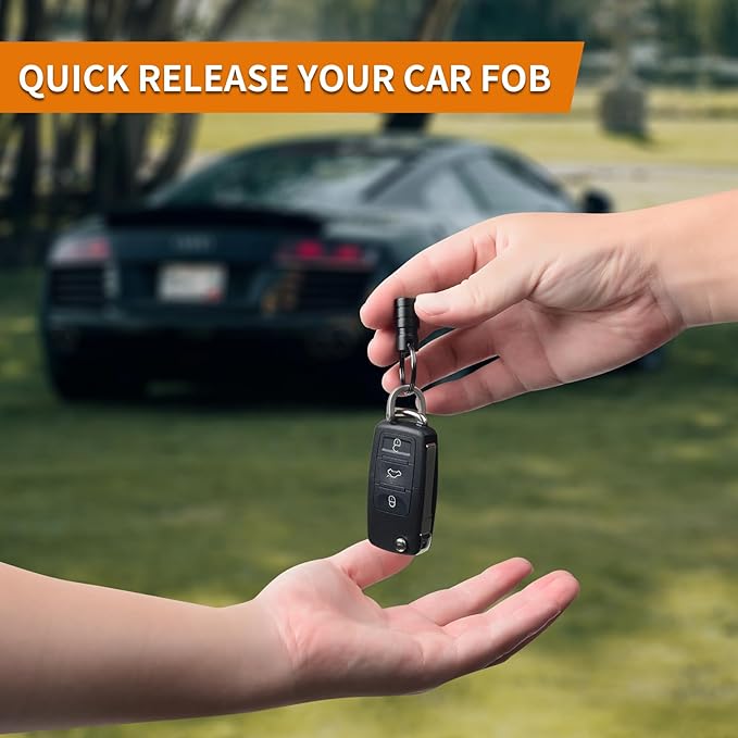 Quick Release Keychain Clip, Small Carabiner Clip & Pull Apart Detachable Key Ring, Car Key Chain Hooks Keyring