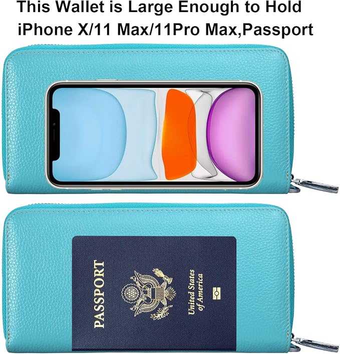 Lavemi Small Compact Women Wallet RFID Blocking Genuine Leather Bifold Purse with ID Windows