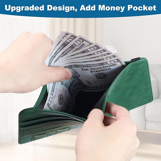 Passport Holder for Travel Essentials Wallet Rfid Blocking Cover Leather Case Vacation Travel Accessories for Women Men (602#Green)