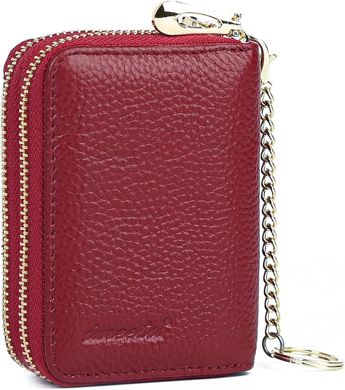 imeetu Rfid Credit Card Holder,Genuine Leather Businese Card Case,Rfid Blocking Wallet for Women & Men
