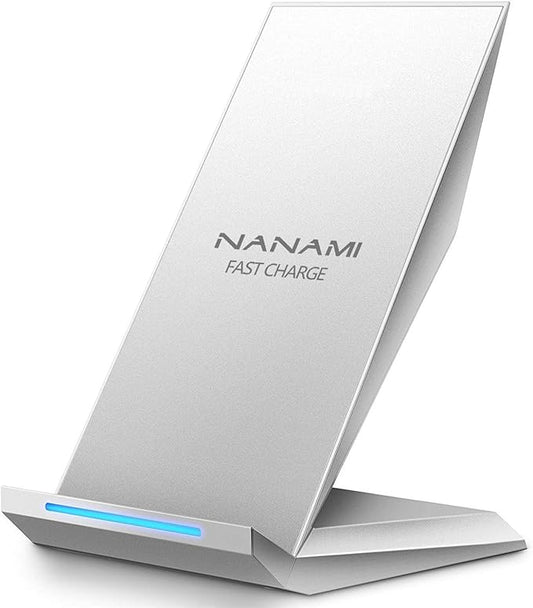 Fast Wireless Charger, NANAMI Wireless Charging Stand Compatible iPhone 17/17 Air/17 Pro/16/16 Plus/15/14/13/12, Desktop Charger Dock Phone Charging Stand for Samsung Galaxy S26/S25/S24/S23/S22/S21