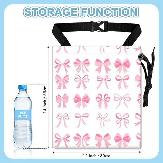 Cute Bow Car Trash Bag - Waterproof Car Trash Bag Hanging Leakproof Car Garbage Bag - Washable Reusable Trash Bag for Car Interior Hanging Organizer Storage Vehicle Travelling Camping