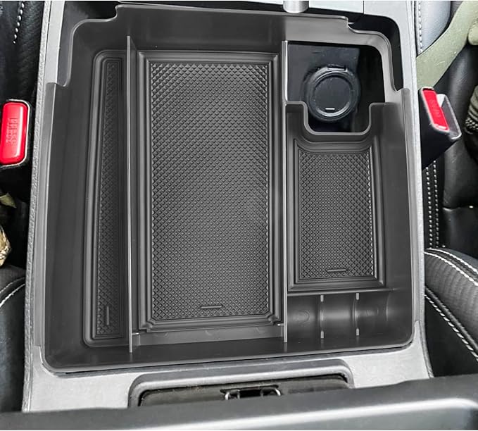 HGWEI Center Console Organizer Compatible with 2022 2023 2024 2025 2026 Nissan Frontier Interior Accessories, Pickup Truck Armrest Secondary Storage Box ABS Insert Tray Coin Container, Black