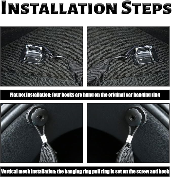 Cargo Net Stretchable, Adjustable Elastic Trunk Cargo Organizer Net Storage Organizer Net with Hooks, Universal Car Accessory for Cars, Trucks, SUVs