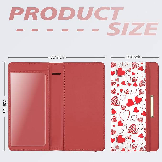 Letter Checkbook Cover, RFID Blocking Checkbook, Stylish, Lightweight, Slim Durable, Multi-Functional Checkbook Holder for Personal and Business Checks (Heart)