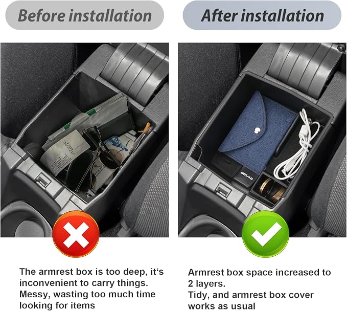 SKTU 2022 2023 2024 2025 2026 Toyota Corolla Center Console Organizer 2020-2025 2026 Corolla E210 Console Tray 2024 2025 2026 Corolla Accessories Insert Tray with USB Hole and Coin Holder (Black)