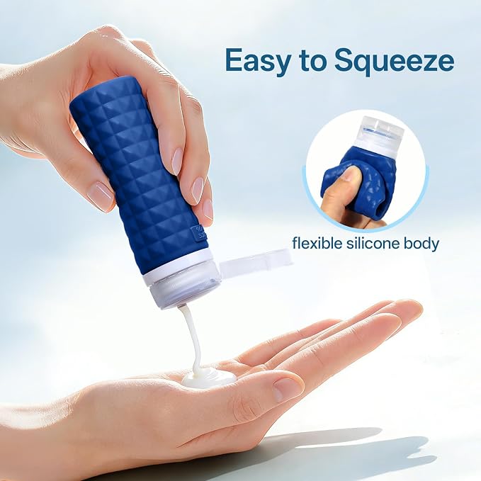 Travel Bottles for Toiletries, TSA Approved Travel Size Containers, Leak Proof Silicone Shampoo Bottles, Small Toiletry Containers with Clear Bag for Shampoo Conditioner Lotion