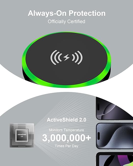 Samsung MagSafe Wireless Charger 15W Fast Charging Pad for Samsung Galaxy S25 Ultra S24 Magnetic Charger Finger Holder Stand for iPhone 17 17Pro 17 Air 16e 16 Pro Max 15 Android Apple Pixel 10 Pro