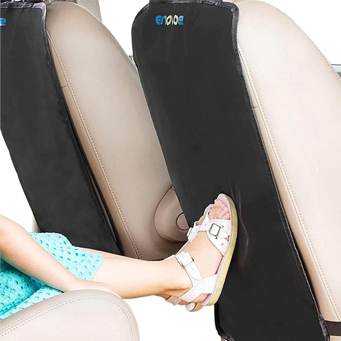 Enovoe Car Seat Protectors for Kids - 4 Pack Premium Quality Car Seat Cover Back Seat Offers Waterproof Protection from Mud and Scratches - 18" x 24" with Adjustable Straps and Games for Kids