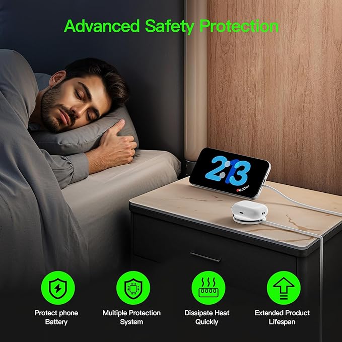 New for MagSafe Charger: Magnetic Wireless Charging Pad for iPhone 17 16 15 14 13 12 Series AirPods 4-2 Pro, Strong Magnet, with PD20W Charging Block, Ultra-Thin Portable【 1 Pack 5FT】