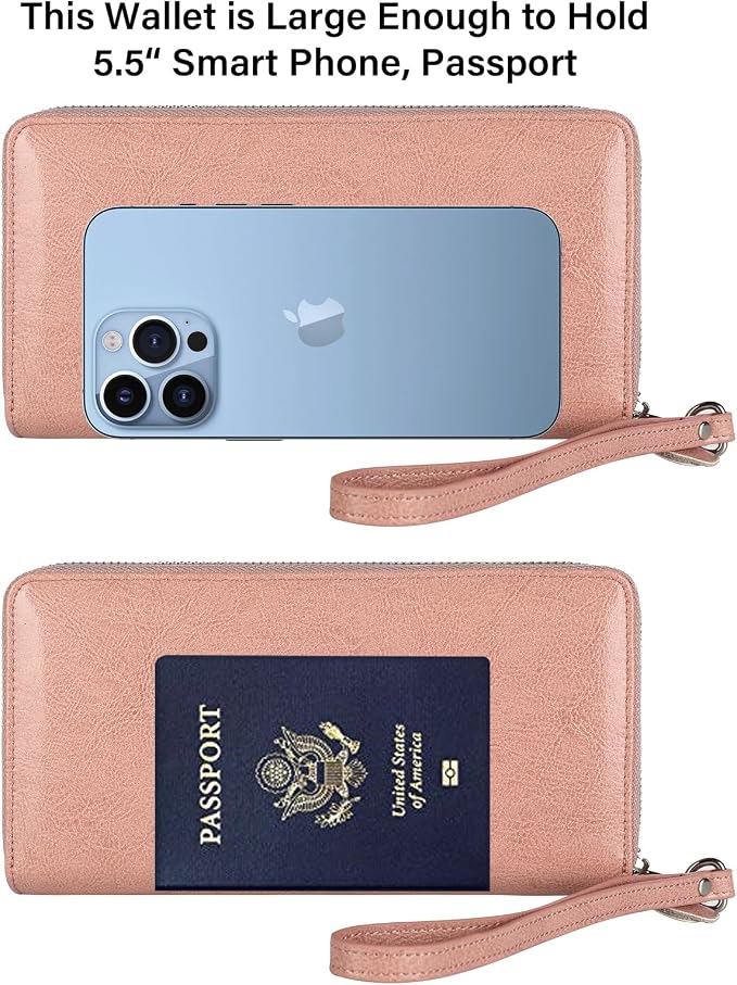 Lavemi Small Compact Women Wallet RFID Blocking Genuine Leather Bifold Purse with ID Windows
