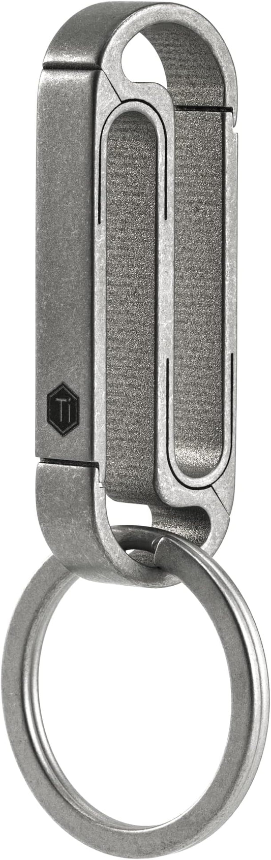 KeyUnity Titanium Key Holder Belt Clip, Double Side Carabiner Keychain For Men