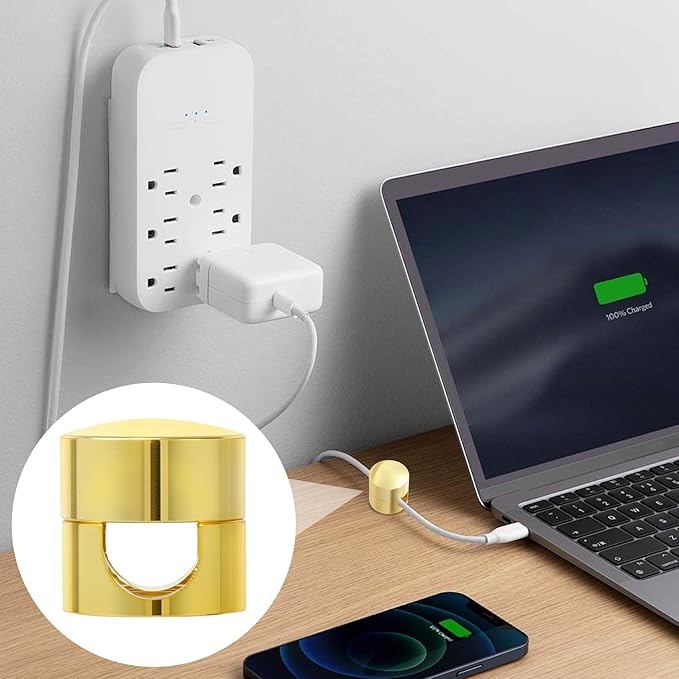 3 Sets Charger Holders for Cords, Adjustable Cable Anchor Holders, Adhesive Metal Cord Clips, Cable Management Wire Organizers for Desk, Office, Nightstand - Gold, Red Bronze, Silver