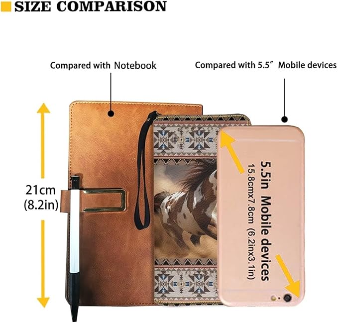 Bulopur Navajo Aztec Horse Wristlet Wallet for Women Zip Around Wristlet Purse PU Leather Waterproof Minimalist Wallet Long Handbags Coin Cash Holder Clutch Purse Gifts for Ladies