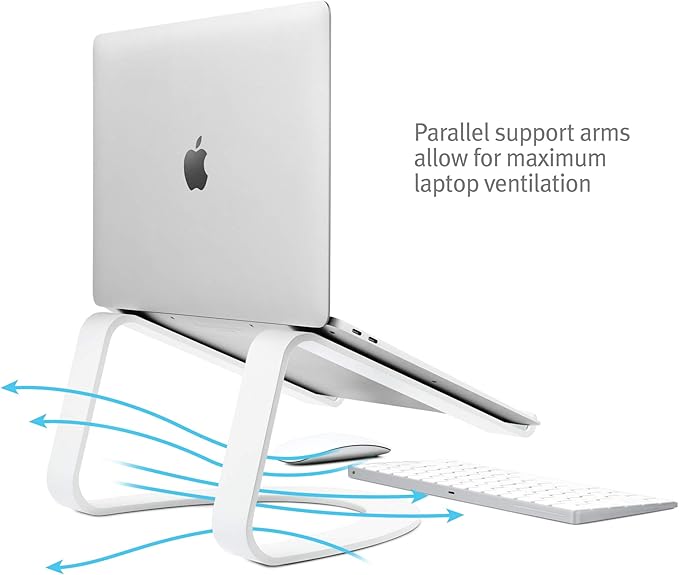 Twelve South Curve for MacBooks and Laptops | Ergonomic desktop cooling stand for home or office, white (special edition)