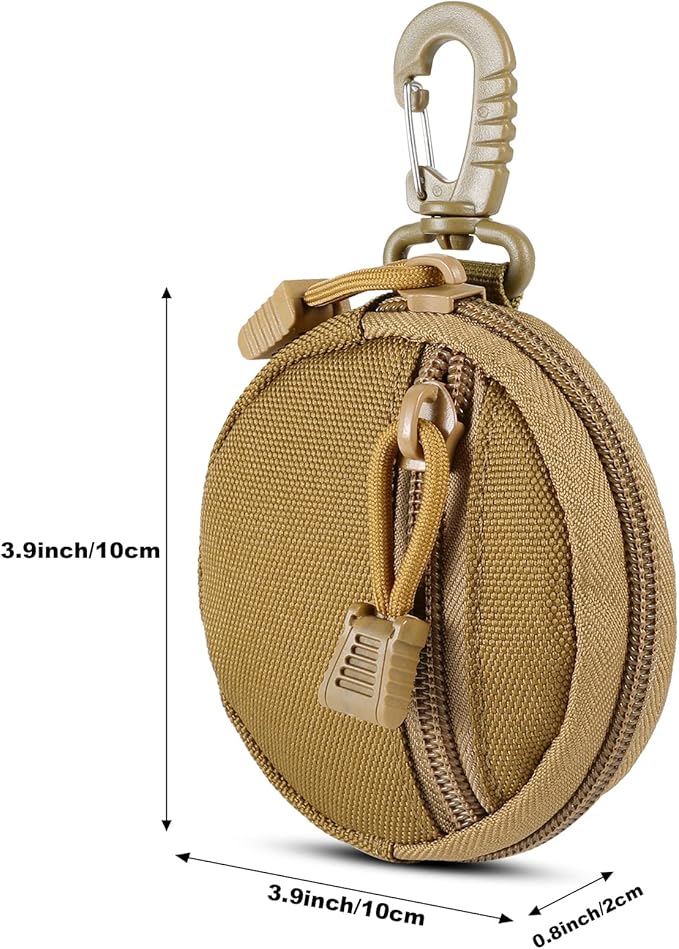 FRTKK 2 Pack Tactical Compact EDC Pouches Military Molle Utility Pouch Accessories Organizer Pouch Coin Purse Keychain Pocket Credit Card Holder Waist Pack