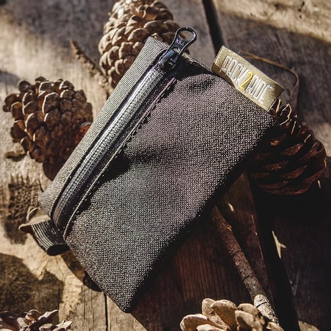 PACK2RIDE Karman Zipper Pouch - Lightweight, Flexible, Water and Abrasion Resistant Compact Zip Pouch Wallet for Women & Men, Multi-Purpose Holder for Cards, Cash, and Essentials