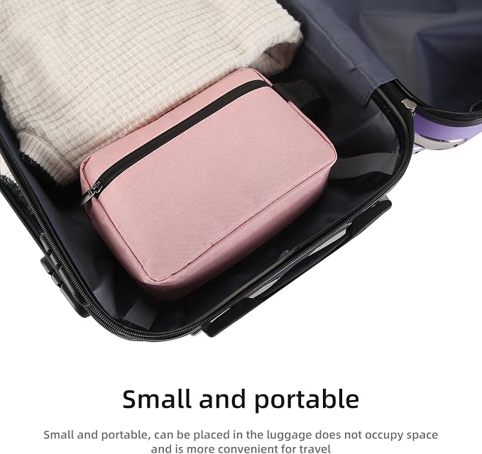 Icramsy Travel Toiletry bag Toiletry bag for women men Hanging Cosmetic bag Travel accessories for Women Men (Pink)