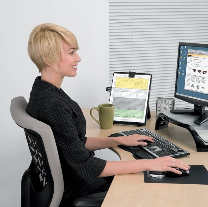 Fellowes Kopy-Aid Black Letter Copyholder (11053), 11.4" x 10.6" x 8.4"
