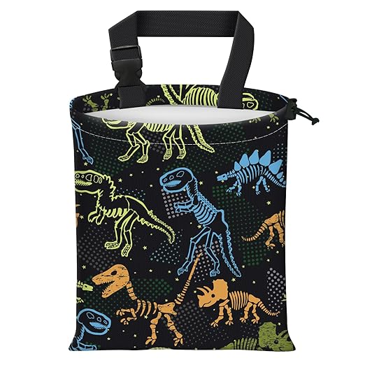 Car Trash Bag Large Hanging Can for Back of Seat, Cute Waterproof Car Garbage Bag for Vehicle, Travelling, Outdoor Colorful Cartoon Dinosaur
