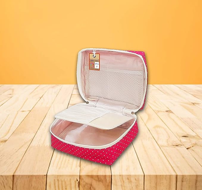 atorakushon Travel Makeup Train Case Cosmetic Organizer Portable Artist Storage Bag Zipper Pouch with Adjustable Divider for Women Girls Gifts Water-Resistant Daily Storage Organzier (Pink)