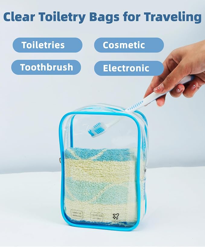 Packing Cubes 1 Quart Size Travel Bag TSA Approved Toiletry Bag Clear Small Purse Pouch International Long Flight Must Haves for Toiletries Makeup Liquids Airplane Europe Vacation Essentials