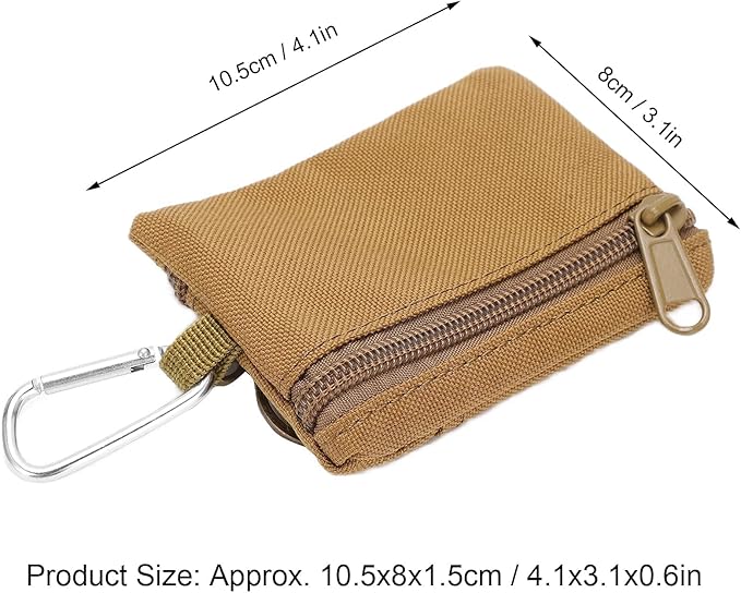 HERCHR Mini Size EDC Utility Pouch Bags First Aid Pouch Organizer Storage Pouch Waist Pack with Carabiner
