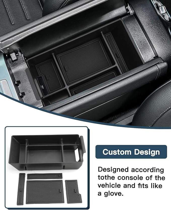 C300/C300 4MATIC/C300e/AMG C43 Center Console Organizer for C300 Mercedes Benz Accessories Armrest Console Tray Compatible with 2022 2023 2024 2025 2026 Mercedes C Class W206(Only for 2022-2026 C300)