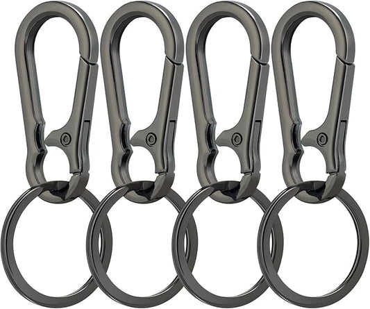 Rysent Keychain Clip, 4 Pack Key Chain Hooks with Key Rings Holder, Metal Key Organizer for Car Home Keys Men Women
