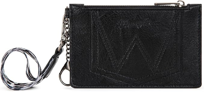 Montana West X Wrangler Credit Card Holder Leopard Print Womens Wallet Slim Credit Card Wallets, Card Cases & Money Organizers Keychain Wallet with Wristlet Strap