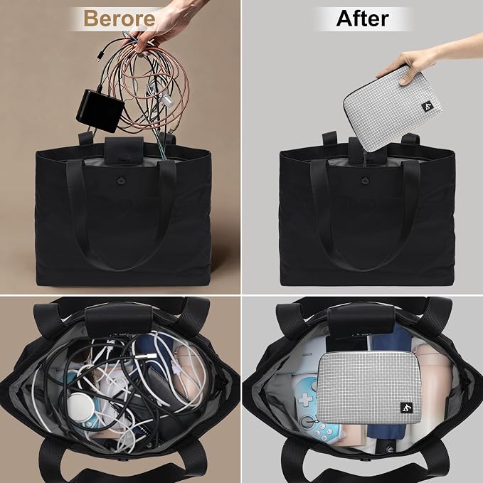 simtoper Electronic Organizer Travel Case – Waterproof Cable Bag for Cord, Charger, Hard Disk, Power Bank – Small Tech Storage for Travel, Backpack, Business Trip, Airplane