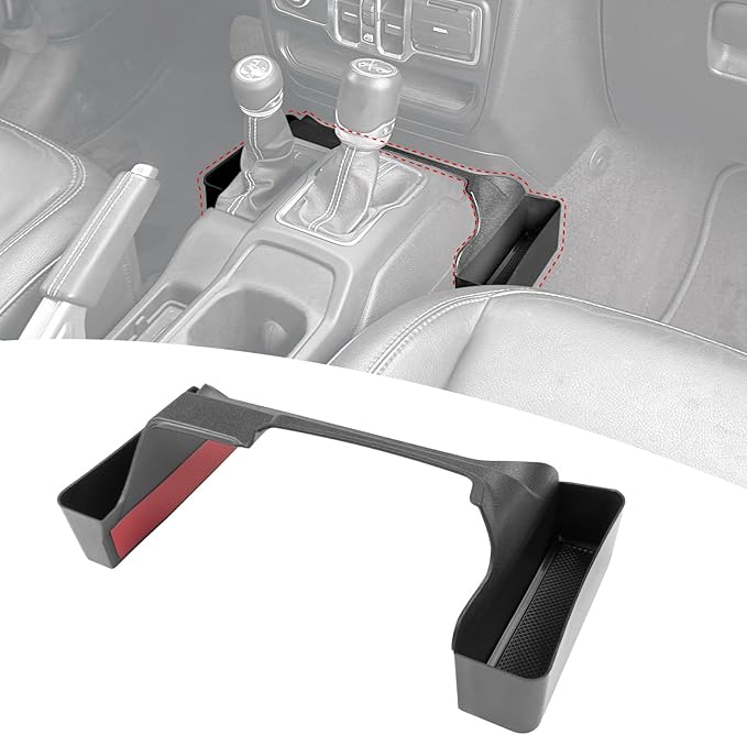 Center Console Gear Shift Organizer Fit for 2018-2025 Jeep Wrangler JL JLU 4XE/Gladiator JT Center Console Storage Tray for Wrangler&Gladiator Accessories(Shifter Organizer)