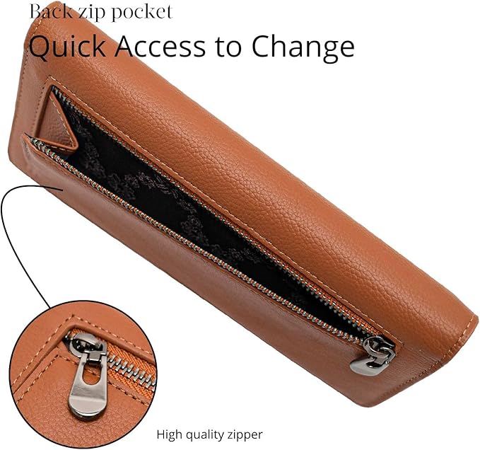 Bveyzi Ultra Slim Thin Leather RFID Blocking Credit Card Holder Bifold Clutch Wallets for Women