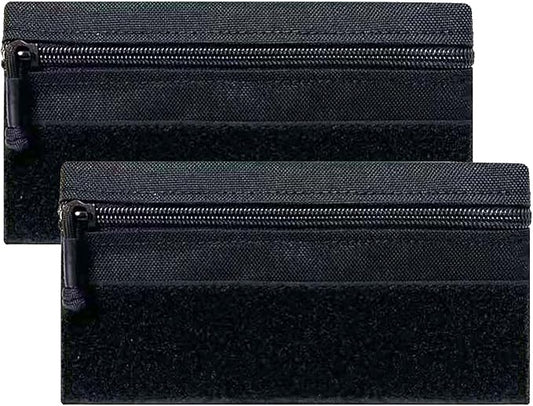 Tactical Admin Zipper Pouch with Hook and Loop, Carry On Bag Insert EDC Organizer Utility Storage Pocket Wallet for Snack Backpack Accessories Chest Ring