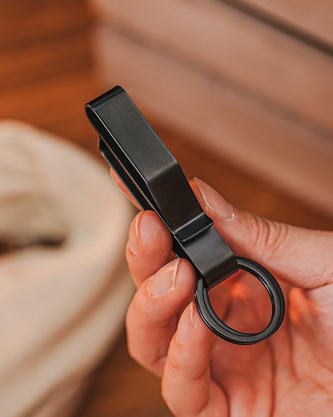 KeyUnity KS08 Practical Stealth Key Ring Holder for Police & Firefighter Duty Belt, Double Side Quick Release Key Holder