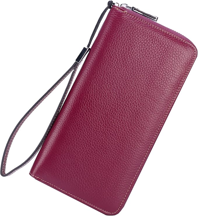 Lavemi Small Compact Women Wallet RFID Blocking Genuine Leather Bifold Purse with ID Windows