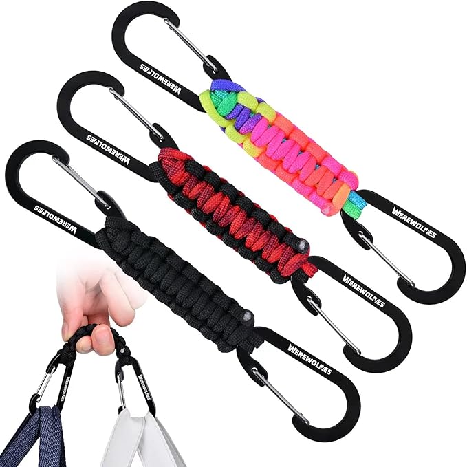 WEREWOLVES Paracord Keychain with Carabiner, Lanyard Clip for Keys