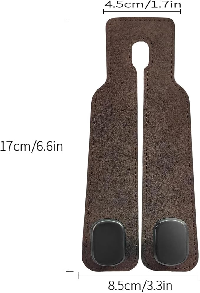 Headrest Hooks - Car Seat Back Double Hook Leather, Purses Hooks (4-Black)